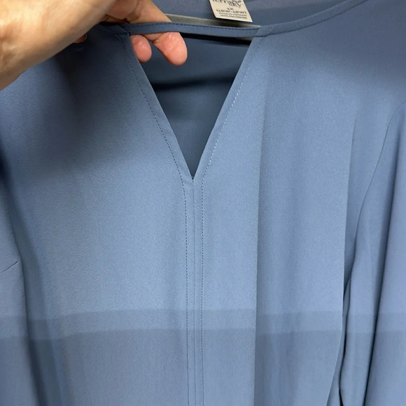 Terra & Sky Women's Pullover Tunic Blouse Size 1X 16W-18W Blue Long Sleeve - Picture 3 of 8